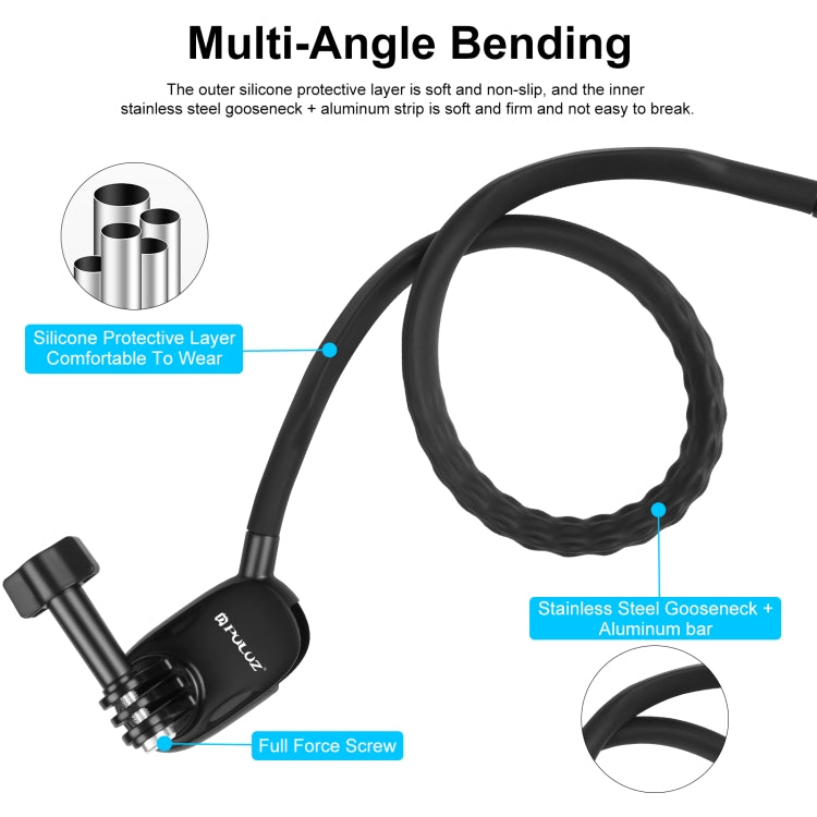 PULUZ Lazy Neck Bracket POV View Mount for GoPro Action Cameras (Black) - Holder by PULUZ | Online Shopping South Africa | PMC TechLife | Buy Now Pay Later Mobicred