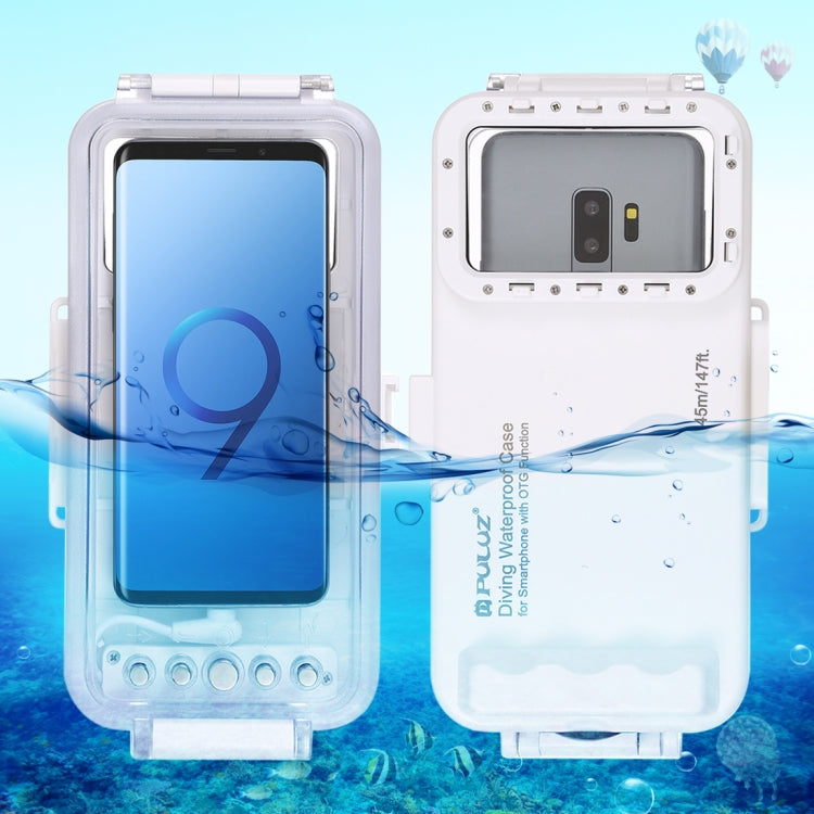 PULUZ 45m/147ft Waterproof Diving Case Photo Video Taking Underwater Housing Cover for iPhone 16 / 16 Pro / 15 / 15 Pro, Galaxy, Huawei, Xiaomi, Google Android OTG Smartphones with Type-C Port(White) - Galaxy S22+ 5G Cases by PULUZ | Online Shopping South Africa | PMC Jewellery | Buy Now Pay Later Mobicred