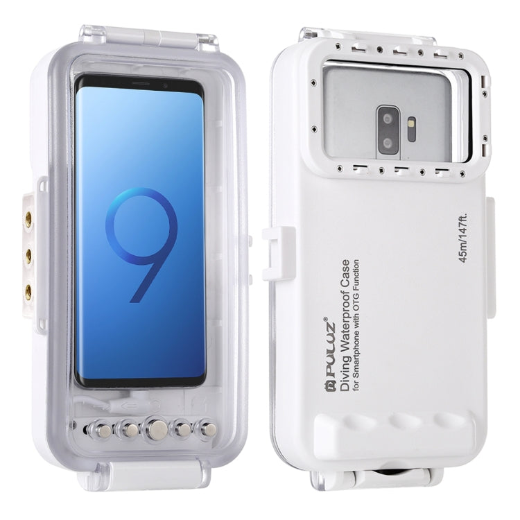 PULUZ 45m/147ft Waterproof Diving Case Photo Video Taking Underwater Housing Cover for iPhone 16 / 16 Pro / 15 / 15 Pro, Galaxy, Huawei, Xiaomi, Google Android OTG Smartphones with Type-C Port(White) - Galaxy S22+ 5G Cases by PULUZ | Online Shopping South Africa | PMC Jewellery | Buy Now Pay Later Mobicred