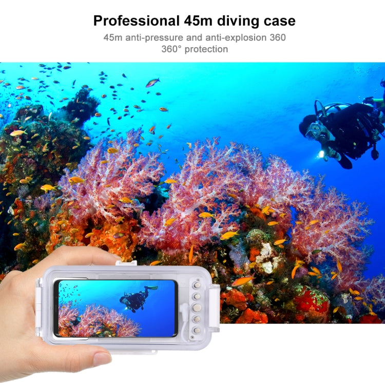 PULUZ 45m/147ft Waterproof Diving Case Photo Video Taking Underwater Housing Cover for iPhone 16 / 16 Pro / 15 / 15 Pro, Galaxy, Huawei, Xiaomi, Google Android OTG Smartphones with Type-C Port(White) - Galaxy S22+ 5G Cases by PULUZ | Online Shopping South Africa | PMC Jewellery | Buy Now Pay Later Mobicred