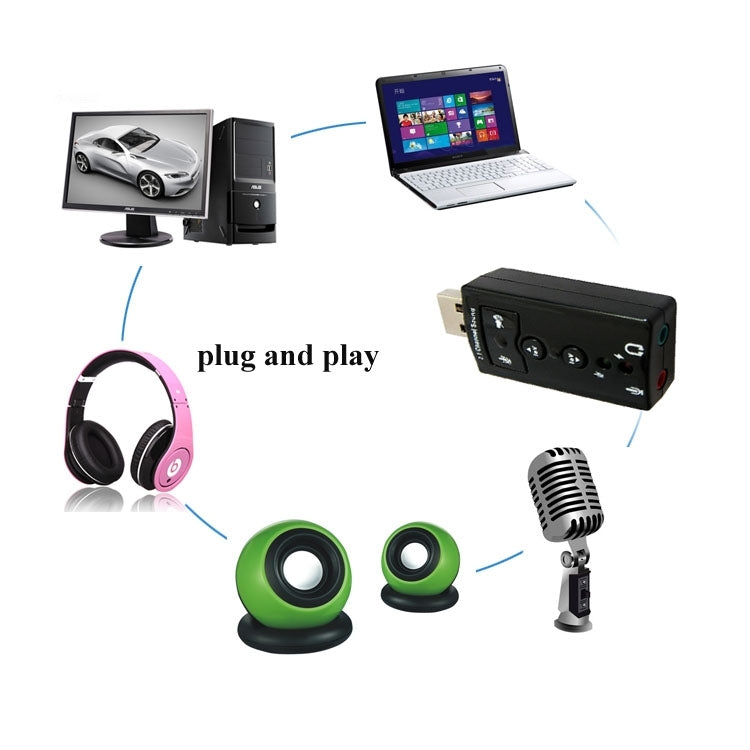 2.1 Channel USB Sound Adapter(Black) - USB Sound by PMC Jewellery | Online Shopping South Africa | PMC Jewellery