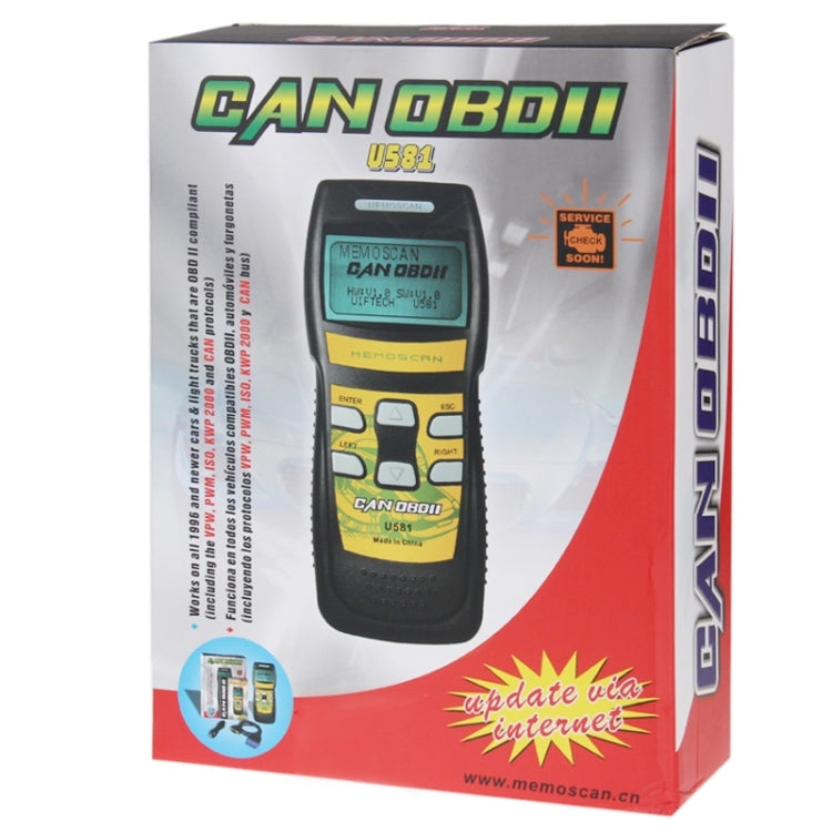 U581 Live Data Can OBDII / EOBDII Scanner Can Bus Code Reader - Code Readers & Scan Tools by PMC TechLife | Online Shopping South Africa | PMC TechLife