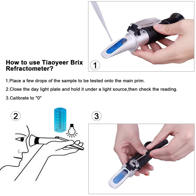 HB-113ATC Brix Hand-Held ATC Refractometer(Black) - Digital Refractometer by PMC TechLife | Online Shopping South Africa | PMC TechLife | Buy Now Pay Later Mobicred