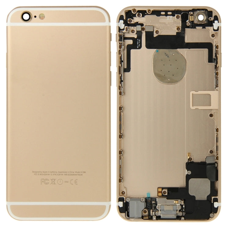 Full Housing Back Cover with Power Button & Volume Button Flex Cable & Charging Port Flex Cable & Speaker Ringer Buzzer for iPhone 6(Gold) - iPhone 6/6 Plus Parts by PMC Jewellery | Online Shopping South Africa | PMC Jewellery