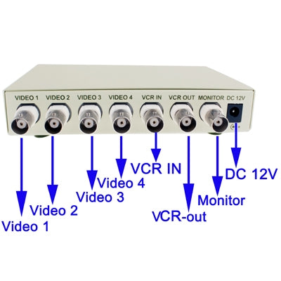 CCTV Color Quad Security Video 4 Channel Processor Divider(White) - Video Balun by PMC Jewellery | Online Shopping South Africa | PMC Jewellery