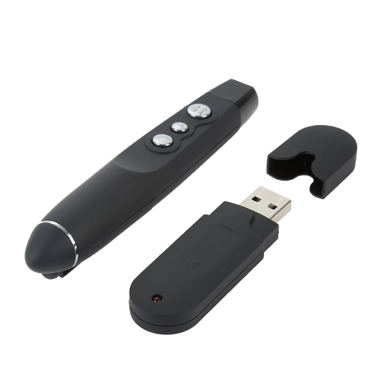 PP-1000 Multimedia Presentation Remote PowerPoint Clicker 2.4GHz RF Laser Pointer with USB Receiver(Black) -  by PMC Jewellery | Online Shopping South Africa | PMC Jewellery