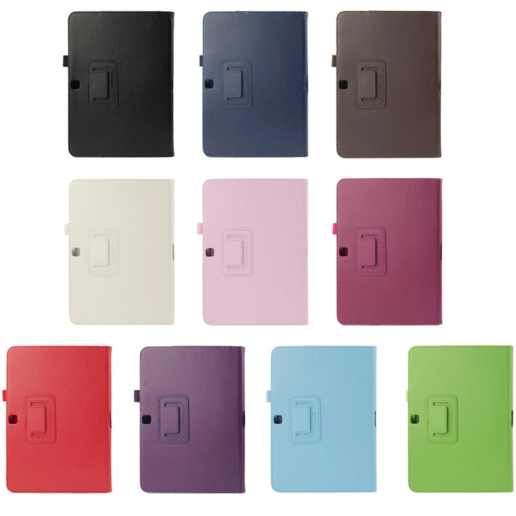 Litchi Texture Flip Leather Case with Holder for Galaxy Tab 4 10.1 / T530(Dark Blue) - Other Galaxy Tab PC by PMC TechLife | Online Shopping South Africa | PMC TechLife | Buy Now Pay Later Mobicred