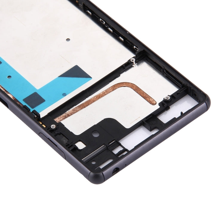 Front Housing LCD Frame Bezel Plate  for Sony Xperia Z3 / L55w / D6603(Black) - Frame Bezel Plate by PMC Jewellery | Online Shopping South Africa | PMC Jewellery