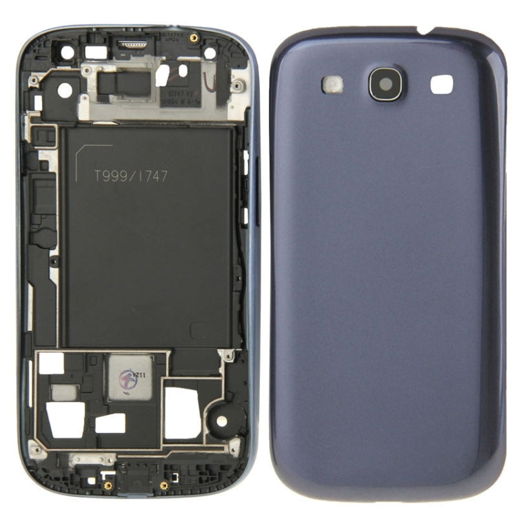 For Galaxy S III / i747 Full Housing LCD Frame Bezel Plate  + Back Cover (Blue) - Back Cover by PMC Jewellery | Online Shopping South Africa | PMC Jewellery