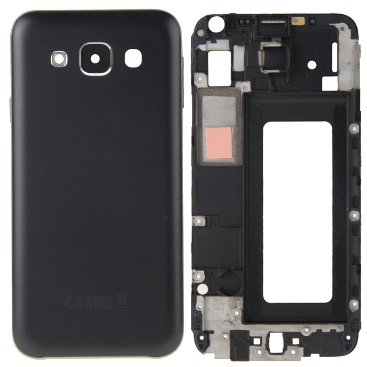 For Galaxy E5 / E500 Full Housing Cover (Front Housing LCD Frame Bezel Plate + Rear Housing Battery Back Cover ) (Black) - Back Cover by PMC Jewellery | Online Shopping South Africa | PMC Jewellery