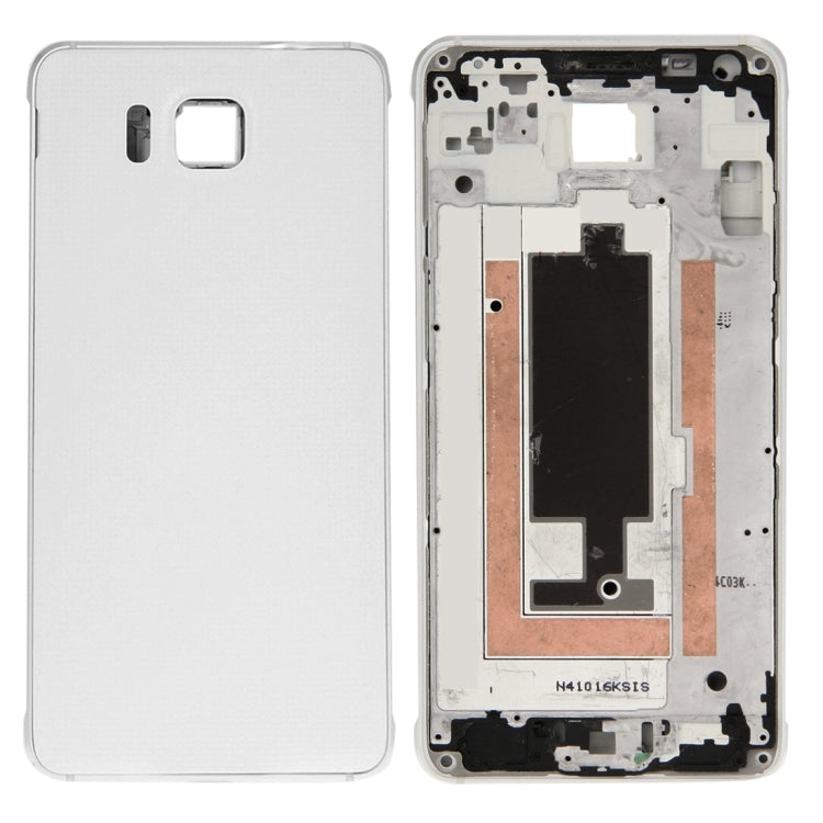 For Galaxy Alpha / G850 Full Housing Cover (Front Housing LCD Frame Bezel Plate + Middle Frame Bezel Back Plate Housing Camera Lens Panel + Battery Back Cover ) (White) - Back Cover by PMC Jewellery | Online Shopping South Africa | PMC Jewellery