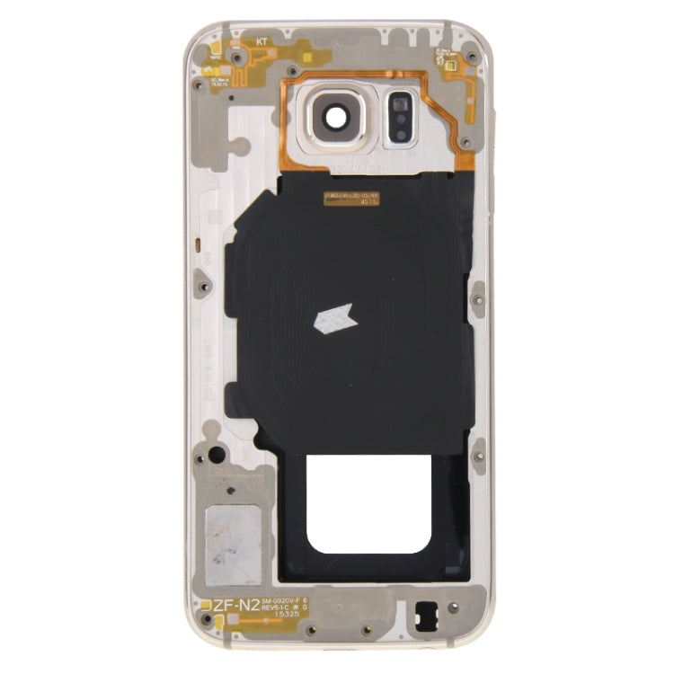 For Galaxy S6 / G920F Full Housing Cover (Front Housing LCD Frame Bezel Plate + Back Plate Housing Camera Lens Panel ) (Gold) - Frame Bezel Plate by PMC Jewellery | Online Shopping South Africa | PMC Jewellery