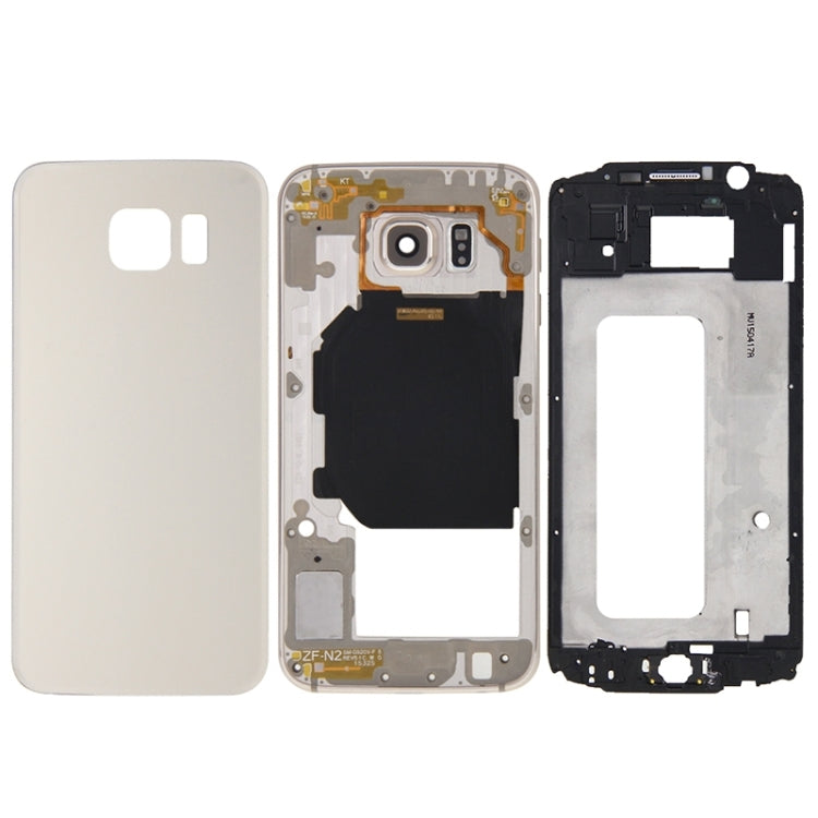 For Galaxy S6 / G920F Full Housing Cover (Front Housing LCD Frame Bezel Plate + Back Plate Housing Camera Lens Panel + Battery Back Cover ) (Gold) - Back Cover by PMC Jewellery | Online Shopping South Africa | PMC Jewellery