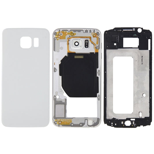 For Galaxy S6 / G920F Full Housing Cover (Front Housing LCD Frame Bezel Plate + Back Plate Housing Camera Lens Panel + Battery Back Cover ) (White) - Back Cover by PMC Jewellery | Online Shopping South Africa | PMC Jewellery