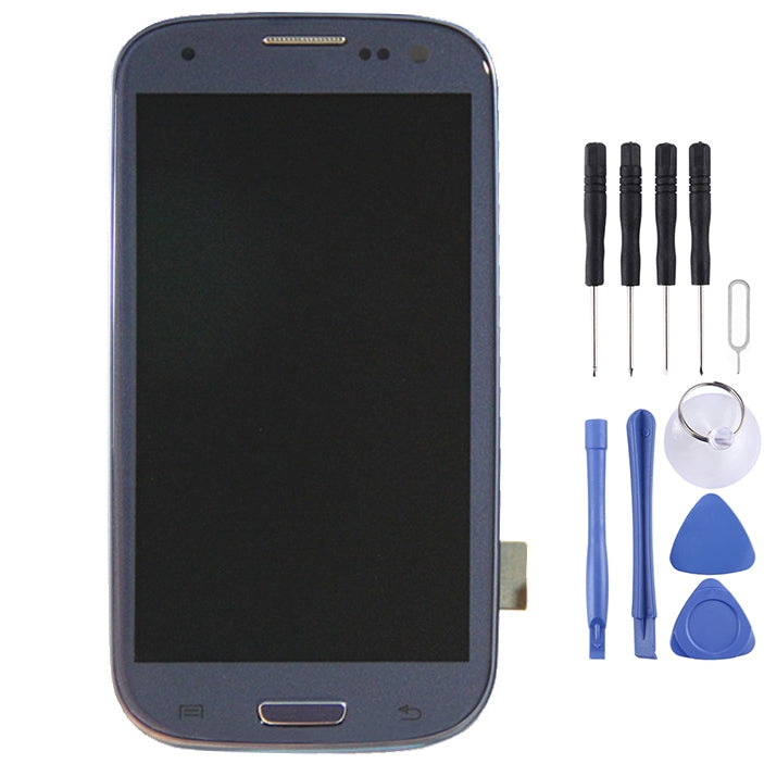 Original LCD Display + Touch Panel with Frame for Galaxy SIII LTE / i9305(Blue) - LCD Screen by PMC Jewellery | Online Shopping South Africa | PMC Jewellery