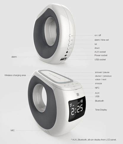 NILLKIN MC1 CE / RoHs / FCC Certificated QI Standard Wireless Charging Transmitter + Bluetooth Speaker, EU Plug , For iPhone, Galaxy, Sony, Lenovo, HTC, Huawei, Google, LG, Xiaomi, other Smartphones - Desktop Speaker by NILLKIN | Online Shopping South Africa | PMC Jewellery