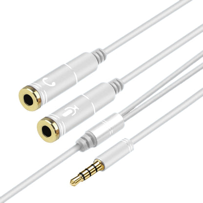 2 in 1 3.5mm Male to Double 3.5mm Female TPE High-elastic Audio Cable Splitter, Cable Length: 32cm(Silver) - Cable & Splitter by PMC Jewellery | Online Shopping South Africa | PMC Jewellery