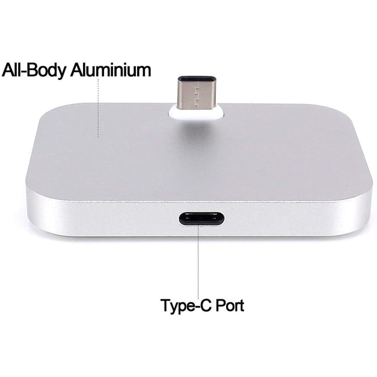 USB-C / Type-C Aluminum Alloy Desktop Station Dock Charger(Grey) - Dock Charger by PMC TechLife | Online Shopping South Africa | PMC TechLife
