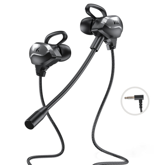 WK ET-Y30 ET Series 3.5mm Elbow In-ear Wired Wire-control Gaming Earphone with Microphone (Black) - Normal Style Earphone by WK | Online Shopping South Africa | PMC Jewellery | Buy Now Pay Later Mobicred