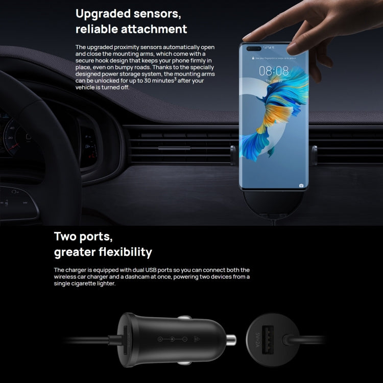 Original Huawei CK030 50W Max SuperCharge Smart Infrared Sensor Car Wireless Charger(Black) - Wireless Charger Holders by Huawei | Online Shopping South Africa | PMC Jewellery