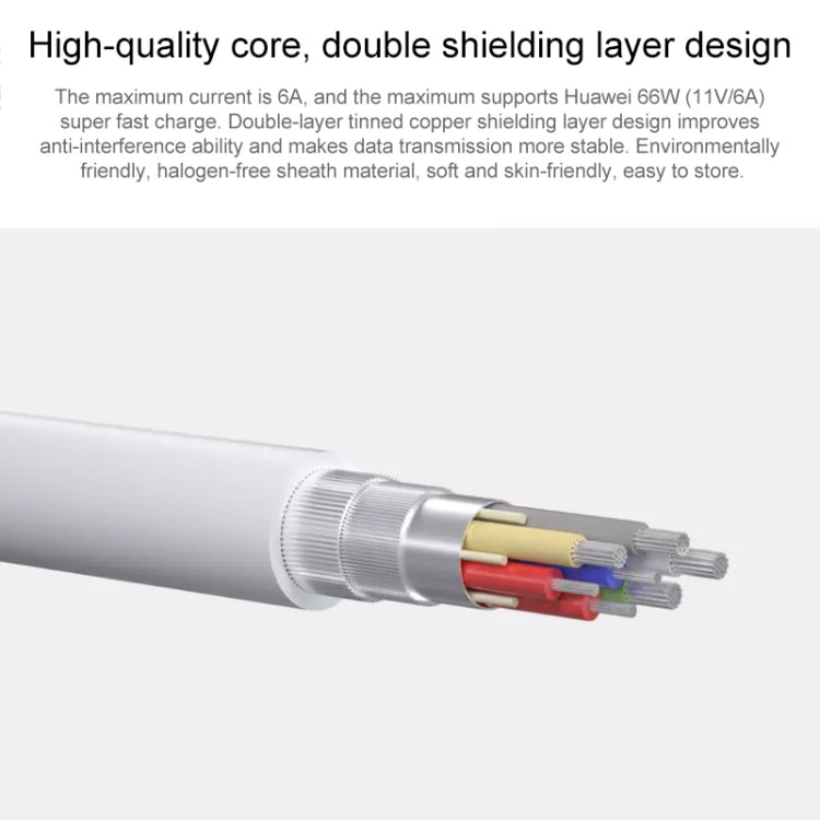 Original Huawei CC800 6A Type-C / USB-C to Type-C / USB-C Charging Data Cable, Length: 1.8m (White) - USB-C & Type-C Cable by Huawei | Online Shopping South Africa | PMC Jewellery | Buy Now Pay Later Mobicred