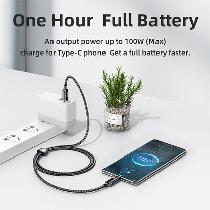 REMAX RC-128a 100W Type-C / USB-C to Type-C / USB-C Intelligent Digital Display Zinc Alloy Braided Charging Data Cable, Length: 1.2m (Tarnish) - USB-C & Type-C Cable by REMAX | Online Shopping South Africa | PMC Jewellery | Buy Now Pay Later Mobicred