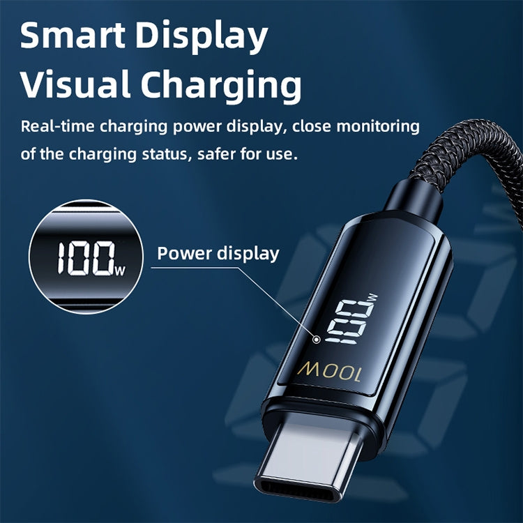 REMAX RC-128a 100W Type-C / USB-C to Type-C / USB-C Intelligent Digital Display Zinc Alloy Braided Charging Data Cable, Length: 1.2m (Tarnish) - USB-C & Type-C Cable by REMAX | Online Shopping South Africa | PMC Jewellery | Buy Now Pay Later Mobicred