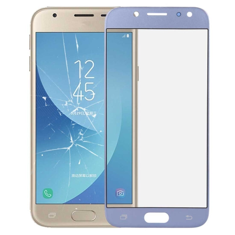 For Galaxy J3 (2017) / J330 Front Screen Outer Glass Lens (Blue) - Outer Glass Lens by PMC Jewellery | Online Shopping South Africa | PMC Jewellery