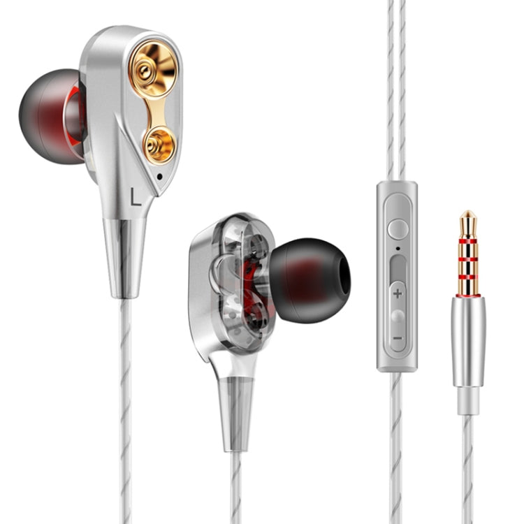 QKZ CK8 HiFi In-ear Four Unit Sports Music Headphones (Silver) - Sport Earphone by QKZ | Online Shopping South Africa | PMC Jewellery