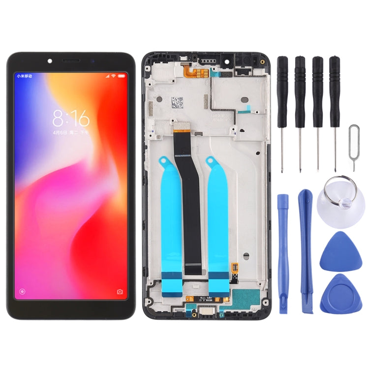 TFT LCD Screen for Xiaomi Redmi 6A / Redmi 6 Digitizer Full Assembly with Frame(Black) - LCD Screen by PMC Jewellery | Online Shopping South Africa | PMC Jewellery