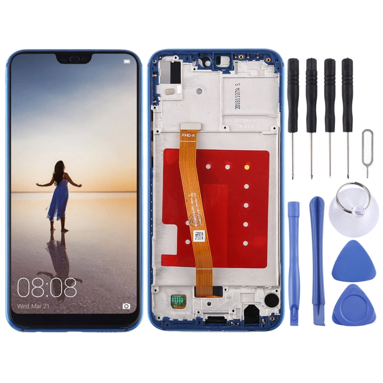 LCD Screen and Digitizer Full Assembly with Frame for Huawei P20 Lite / Nova 3e(Blue) - LCD Screen by PMC Jewellery | Online Shopping South Africa | PMC Jewellery