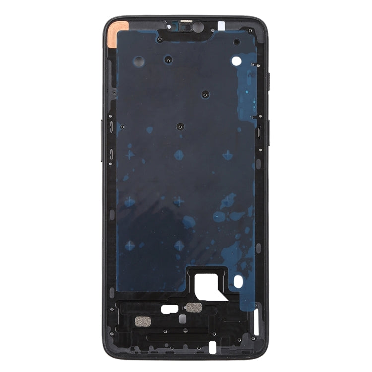 For OnePlus 6 Front Housing LCD Frame Bezel Plate with Side Keys (Jet Black) - Frame Bezel Plate by PMC Jewellery | Online Shopping South Africa | PMC Jewellery