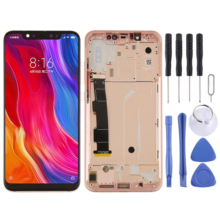 LCD Screen and Digitizer Full Assembly with Frame & Side Keys for Xiaomi Mi 8(Rose Gold) - LCD Screen by PMC Jewellery | Online Shopping South Africa | PMC Jewellery