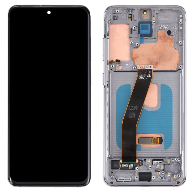 Original Dynamic AMOLED Material LCD Screen and Digitizer Full Assembly with Frame for Samsung Galaxy S20 4G SM-G980(Grey) - LCD Screen by PMC Jewellery | Online Shopping South Africa | PMC Jewellery