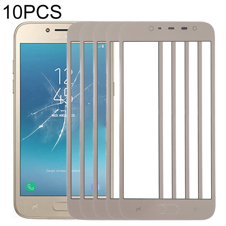 For Samsung Galaxy J2 Pro (2018), J250F/DS 10pcs Front Screen Outer Glass Lens (Gold) - Outer Glass Lens by PMC Jewellery | Online Shopping South Africa | PMC Jewellery