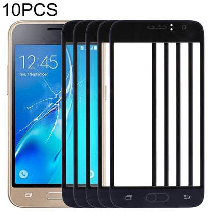 For Samsung Galaxy J1 (2016) / J120 10pcs Front Screen Outer Glass Lens (Black) - Outer Glass Lens by PMC Jewellery | Online Shopping South Africa | PMC Jewellery