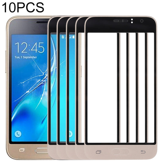 For Samsung Galaxy J1 (2016) / J120 10pcs Front Screen Outer Glass Lens (Gold) - Outer Glass Lens by PMC Jewellery | Online Shopping South Africa | PMC Jewellery