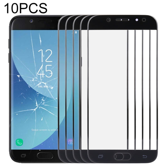 For Samsung Galaxy J5 (2017) / J530 10pcs Front Screen Outer Glass Lens (Black) - Outer Glass Lens by PMC Jewellery | Online Shopping South Africa | PMC Jewellery