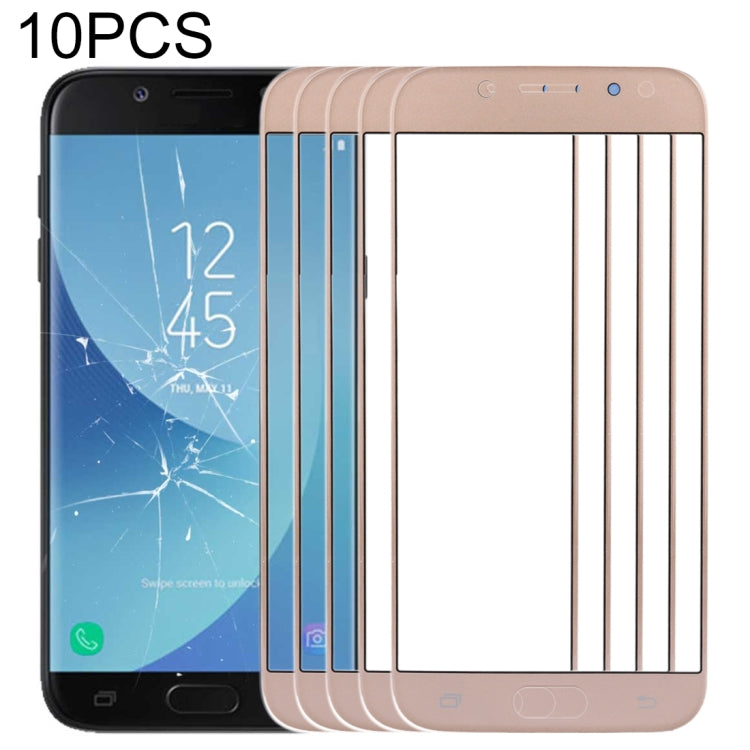 For Samsung Galaxy J5 (2017) / J530 10pcs Front Screen Outer Glass Lens (Gold) - Outer Glass Lens by PMC Jewellery | Online Shopping South Africa | PMC Jewellery