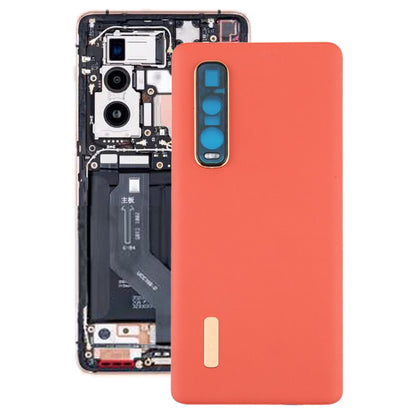 For OPPO Find X2 Pro CPH2025 PDEM30 Original Leather Material Battery Back Cover (Orange) - Back Cover by PMC Jewellery | Online Shopping South Africa | PMC Jewellery