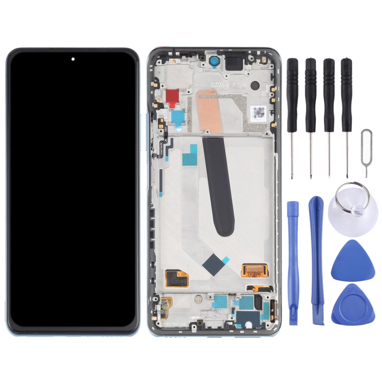 AMOLED Material Original LCD Screen and Digitizer Full Assembly With Frame for Xiaomi Redmi K40 / Redmi K40 Pro / Redmi K40 Pro+ / Mi 11i / Poco F3 / M2012K11AC M2012K11C M2012K11AG M2012K11G(Blue) - LCD Screen by PMC Jewellery | Online Shopping South Africa | PMC Jewellery