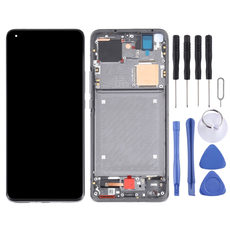 Original AMOLED Material LCD Screen and Digitizer Full Assembly With Frame for Xiaomi Mi 11 Ultra / Mi 11 Pro M2102K1G M2102K1C M2102K1AC(Black) - LCD Screen by PMC Jewellery | Online Shopping South Africa | PMC Jewellery