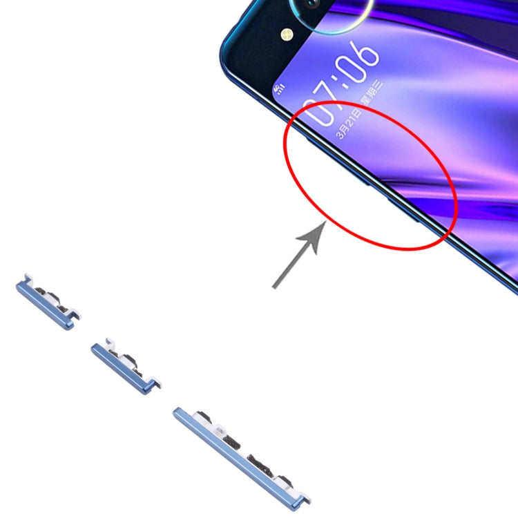 For vivo NEX Dual Display Power Button and Volume Control Button (Blue) - Home key & Side Key by PMC TechLife | Online Shopping South Africa | PMC TechLife | Buy Now Pay Later Mobicred