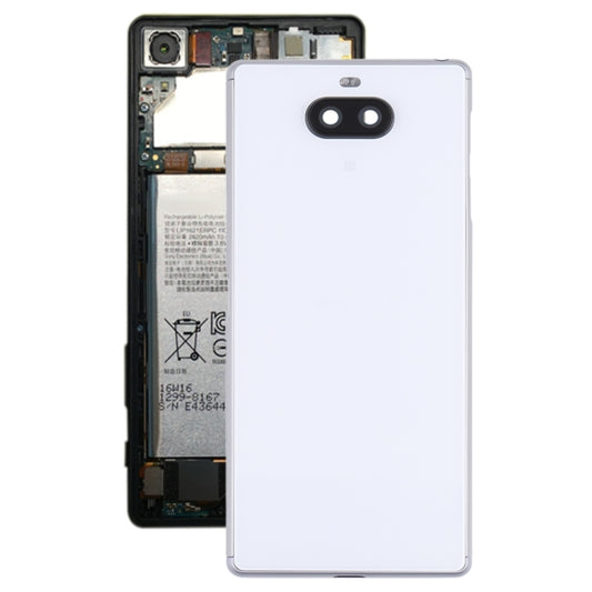 For Sony Xperia 8 Battery Back Cover with Middle Frame & Camera Lens Cover(Silver) - Back Cover by PMC Jewellery | Online Shopping South Africa | PMC Jewellery