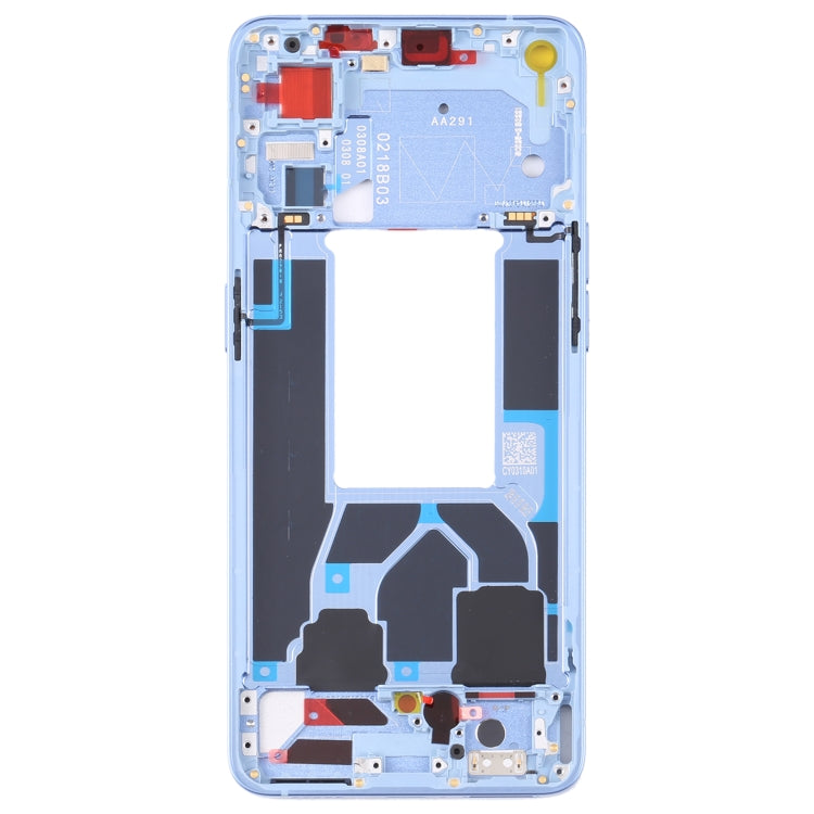 For OPPO Reno7 5G China PFJM10 Original Front Housing LCD Frame Bezel Plate (Blue) - Frame Bezel Plate by PMC Jewellery | Online Shopping South Africa | PMC Jewellery