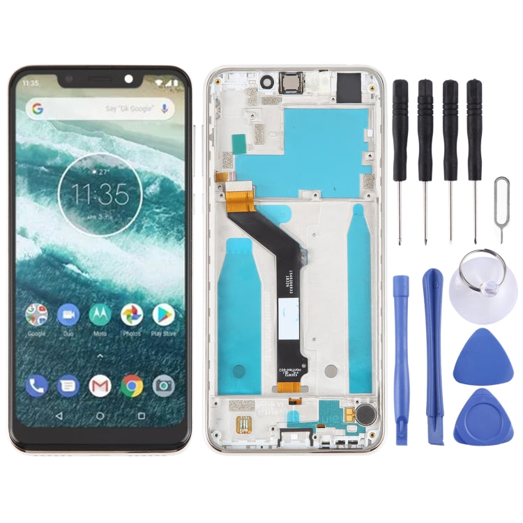 Original LCD Screen For Motorola Moto One / P30 Play Digitizer Full Assembly With Frame(Silver) - LCD Screen by PMC Jewellery | Online Shopping South Africa | PMC Jewellery