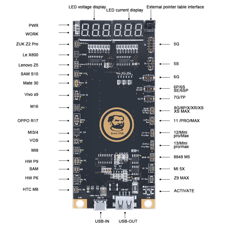 Mechanic BA27 Battery Activation Detection Board For iPhone 5-13 Pro Max / Android Phone - Test Tools by MECHANIC | Online Shopping South Africa | PMC Jewellery