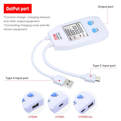 UNI-T USB Voltmeter Ammeter Tester UT658DUAL - Test Tools by PMC Jewellery | Online Shopping South Africa | PMC Jewellery