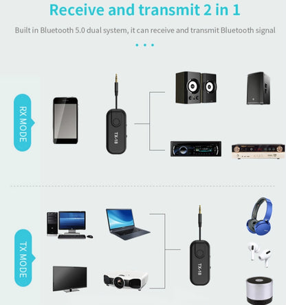 TX18 CSR8670 Bluetooth 5.0 Wireless Audio Receiving And Transmitting Two-in-one AptX AptxLL Support One-Drag-Two - Audio Receiver Transmitter by PMC Jewellery | Online Shopping South Africa | PMC Jewellery