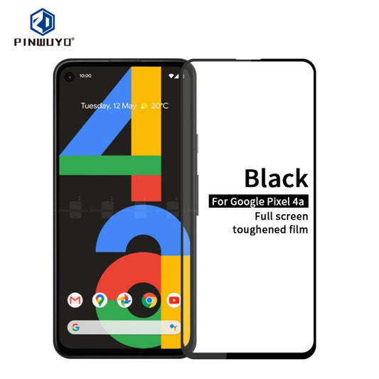 For Google Pixel4a PINWUYO 9H 2.5D Full Screen Tempered Glass Film(Black) - Google Tempered Glass by PINWUYO | Online Shopping South Africa | PMC Jewellery | Buy Now Pay Later Mobicred